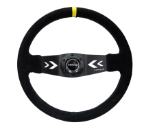 NRG Sportratt Mocca med Svart 2-ekrat Centrum / Gul Centermarkering 350mm (3'' Djup)